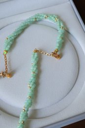 Lucky Jade Flettet Halskæde & Armbånd Sæt