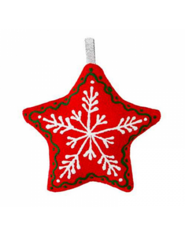 Kerstster met sneeuwvlokken