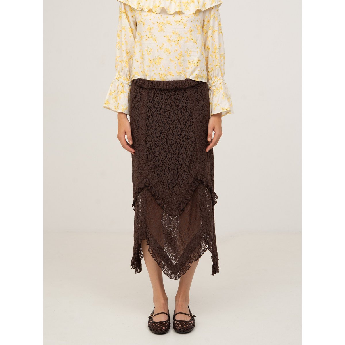 Chocolat Brown Lace Skirt