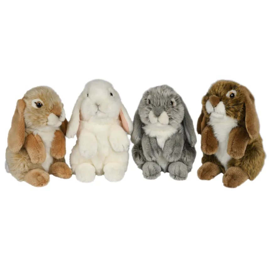 Peluche coniglietto 4 assortiti marrone, grigio, bianco e beige