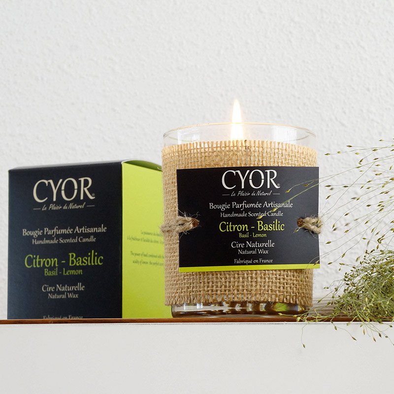 Candela naturale al limone e basilico