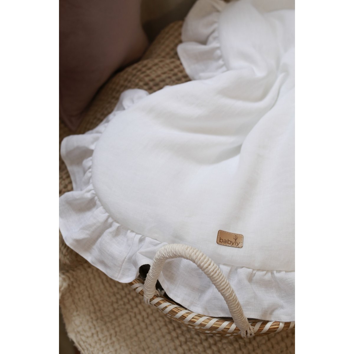 linnen babyslaapzak met ruches, babyslaapzak met ruches zomer 1 TOG, 1,5 TOG, 2,5 TOG