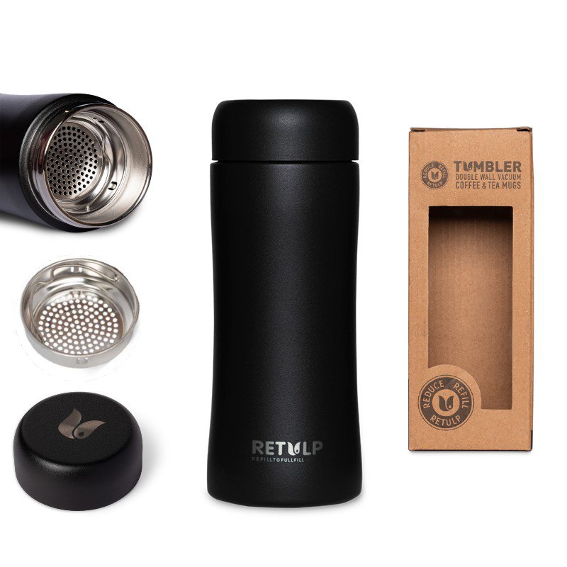 Tumbler Insulated double wall mug Black 300 ml