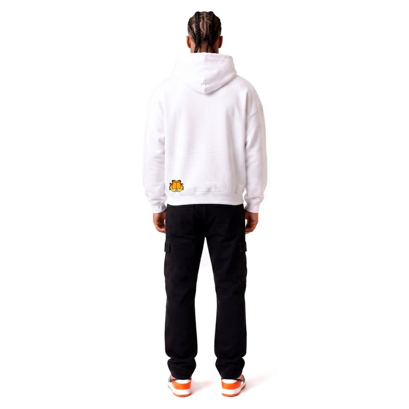 Garfield bedruckter Kapuzenpullover Weiß