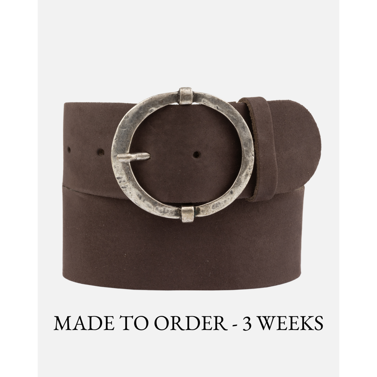 OP BESTELLING GEMAAKT Lean | Luxe leren riem met ronde vintage gesp