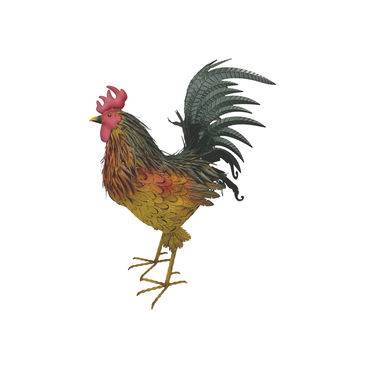 Gallo gigante h 95x70x40 cm colorido en hierro