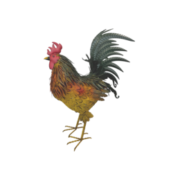 Gallo gigante h 95x70x40 cm colorido en hierro
