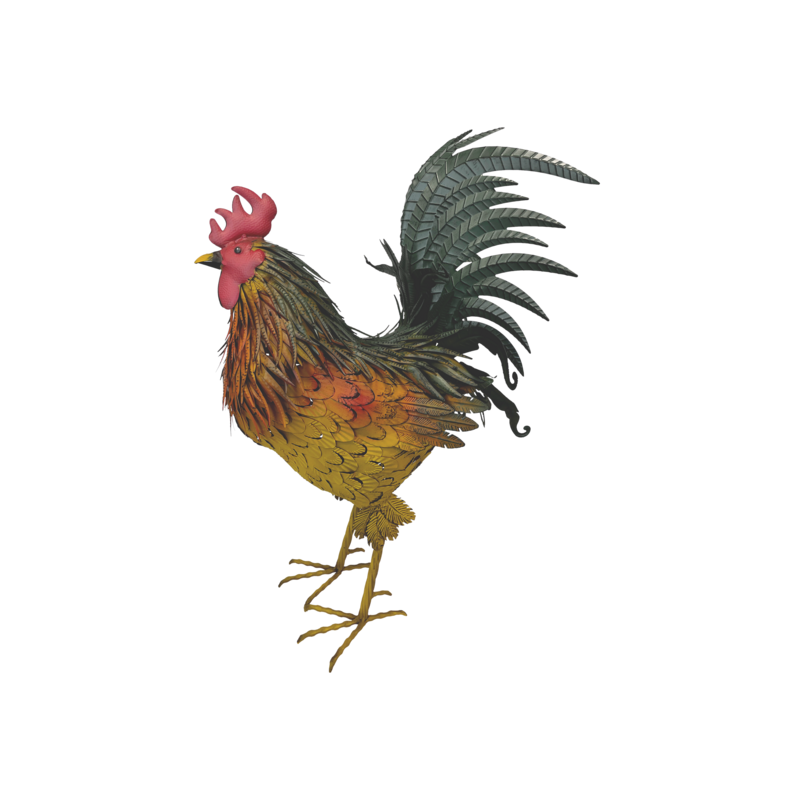 Gallo gigante h 95x70x40 cm colorido en hierro