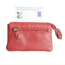 Portachiavi In 11 Colori - Portachiavi In Pelle - Con 2 Tasche Con Cerniera