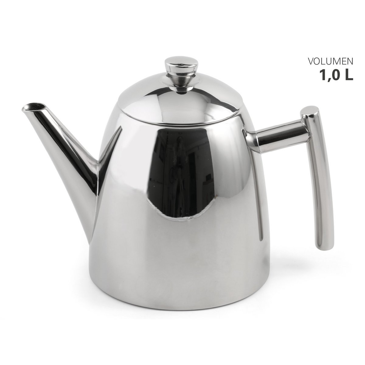 Stainless steel teapot with 1 liter tea filter