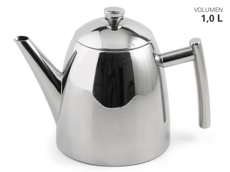 Stainless steel teapot with 1 liter tea filter
