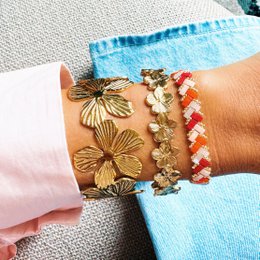 Bracelet fleurs - doré