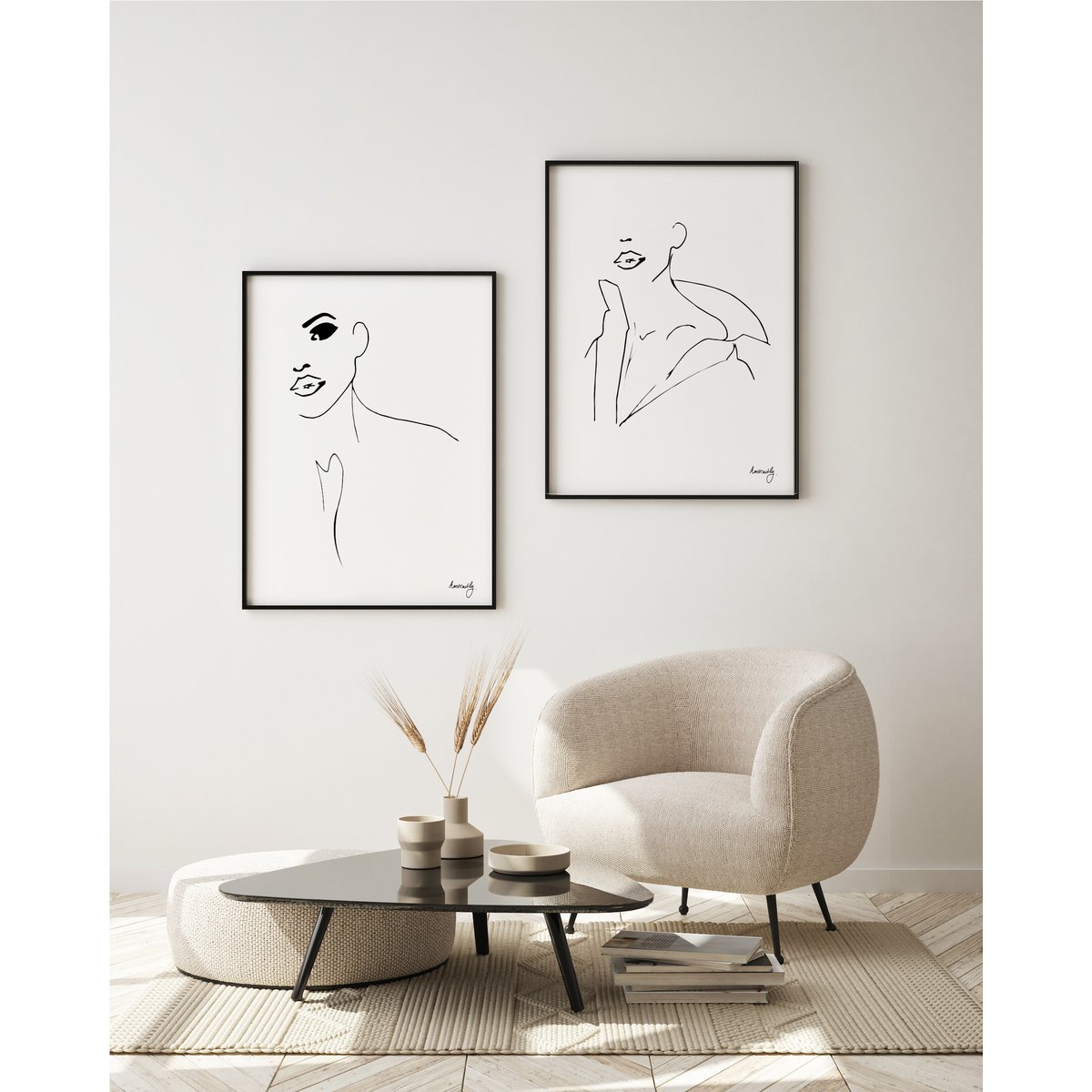 Adore Me - Woman Sculpture Line Art Print