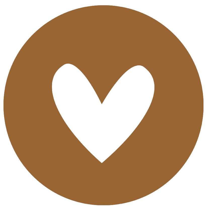 Cerchio da parete cuore marrone nocciola