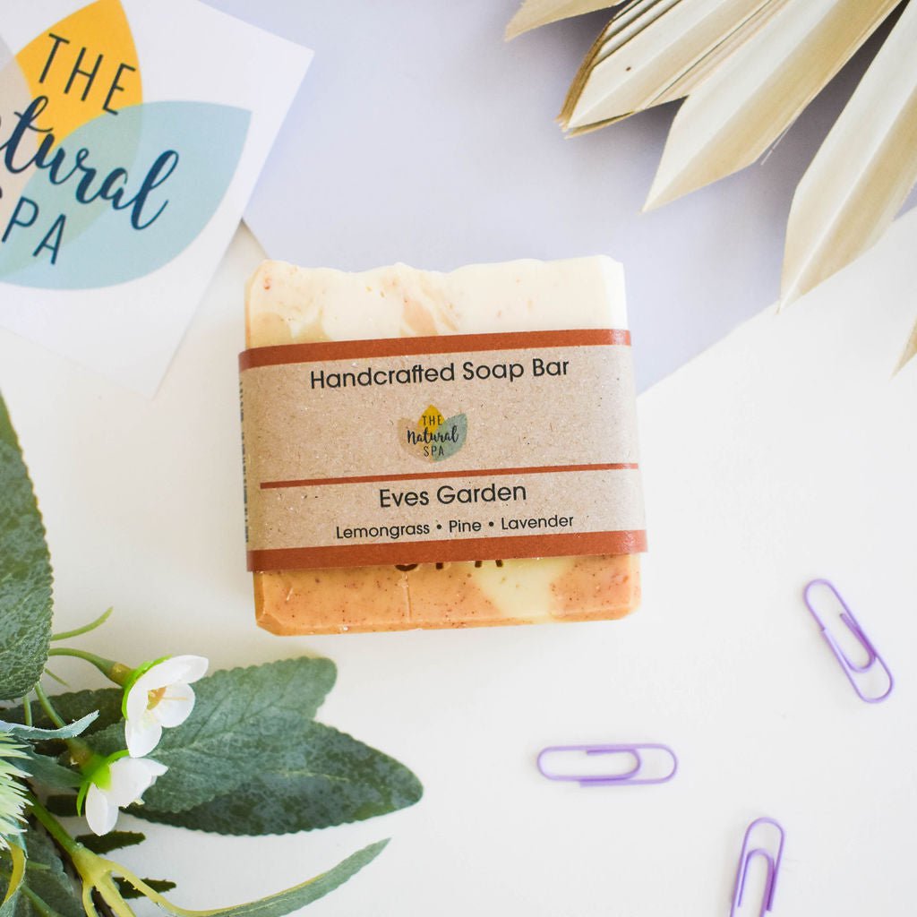 Eves Garden Cold Process Soap Bar | Lemongrass, Lavender & Pine Natural Handcrafted Soap | Vegan, Plastic-Free Skincare