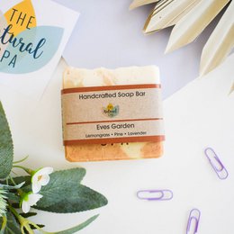 Eves Garden Cold Process Soap Bar | Lemongrass, Lavender & Pine Natural Handcrafted Soap | Vegan, Plastic-Free Skincare