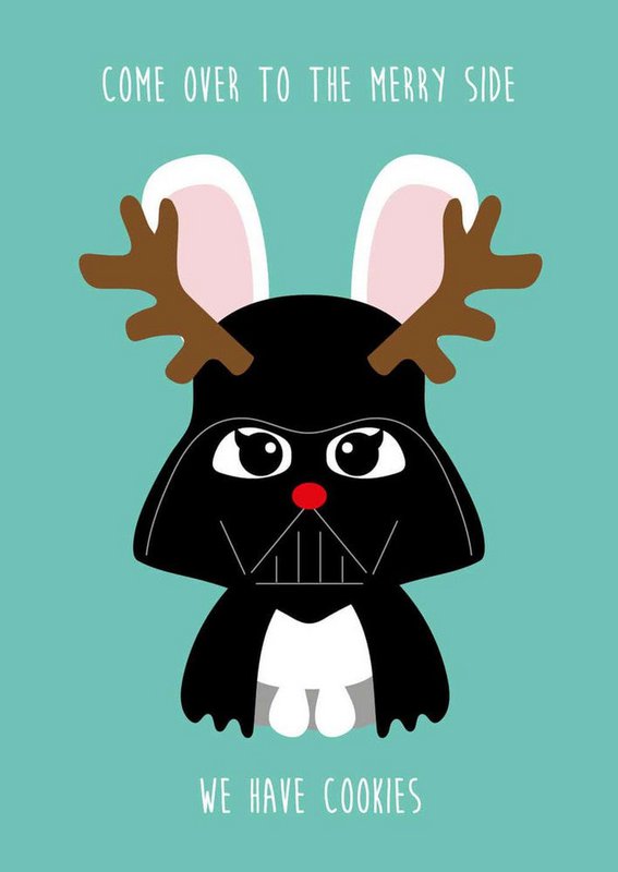 Julekort star wars darth bunny