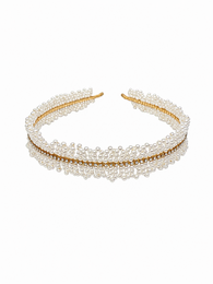 Handgemaakte delicate parels hoofdband