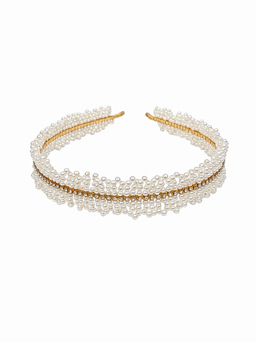Handgemaakte delicate parels hoofdband
