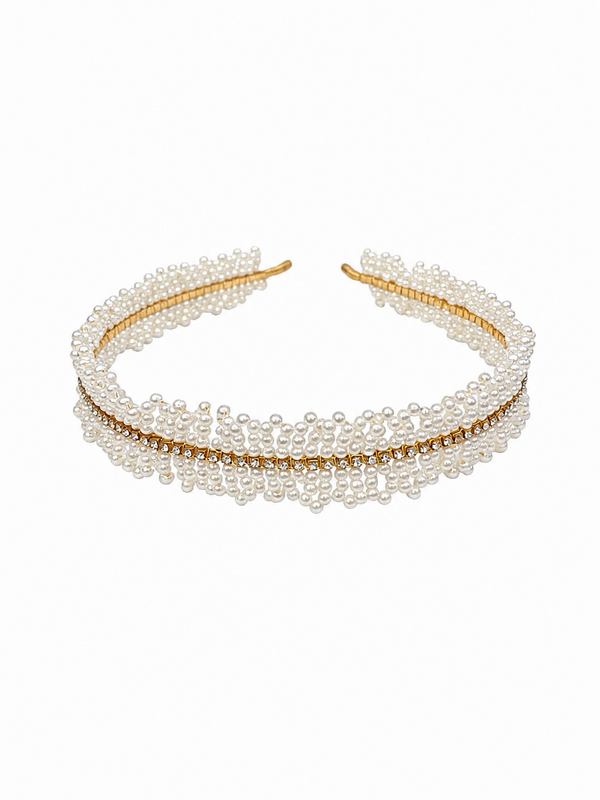 Handgemaakte delicate parels hoofdband