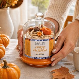 CREATIVE Vela de postre de calabaza picante, aroma a canela hecha a mano Duftkerze