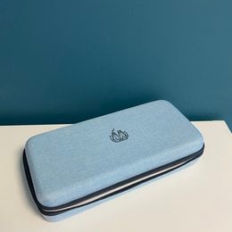 A gray, rectangular essential oils kit containing 36 essential oil bottles in a compact, organized storage case.