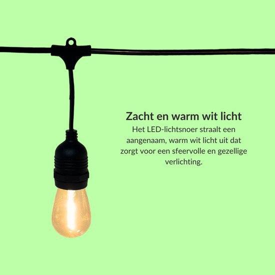 10-metrowy przewód świetlny z 10 lampami LED w kształcie gruszki + 2-metrowy kabel połączeniowy