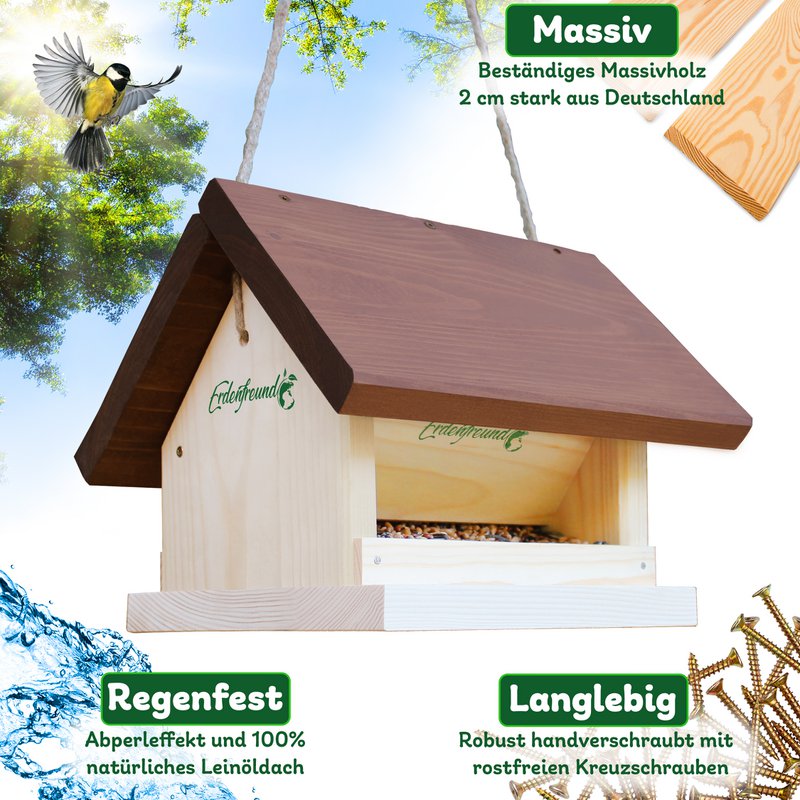 ERDENFREUND® bird feed silo for hanging on 2 sides