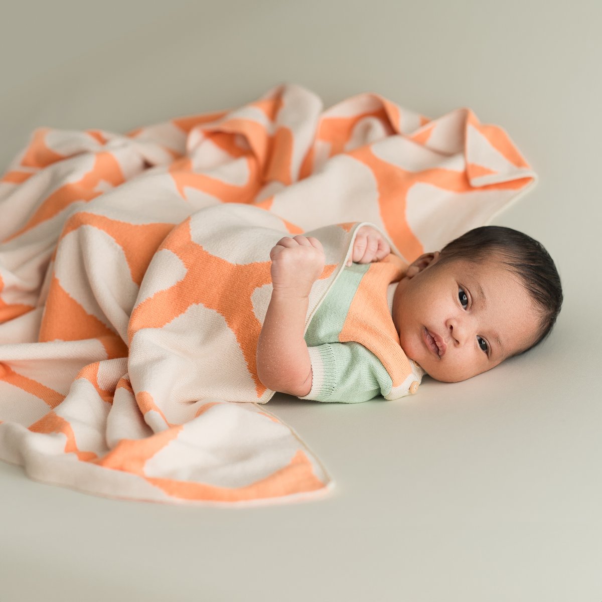 Babydecke Mosaikorange