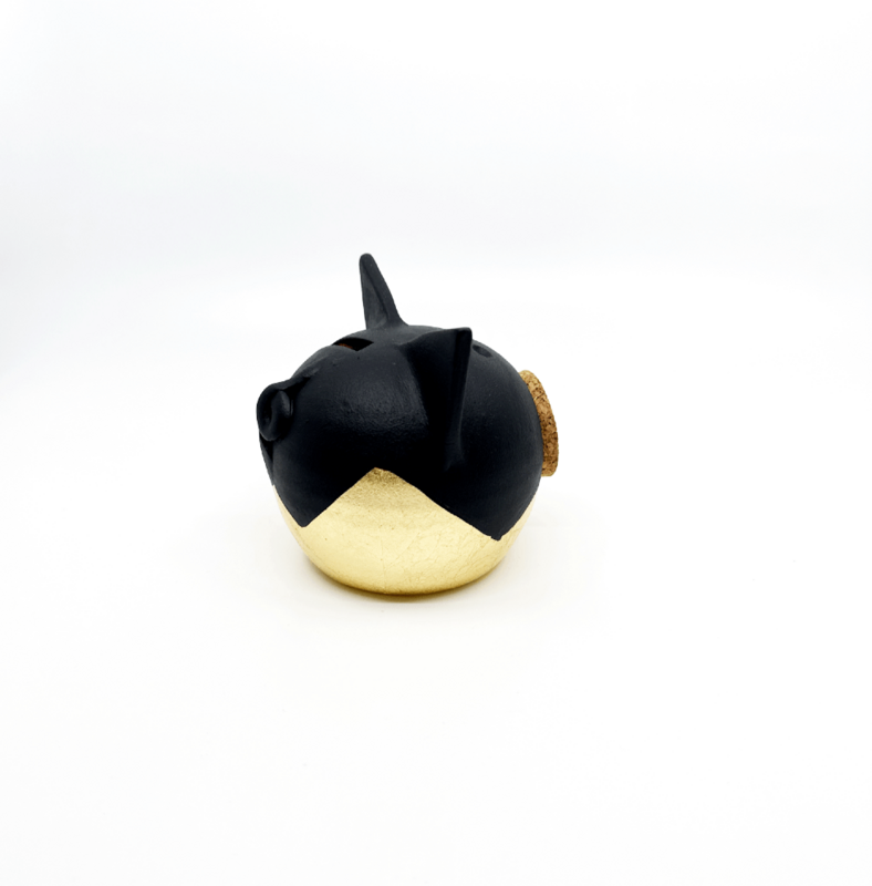 Divided Gold Piggy Bank