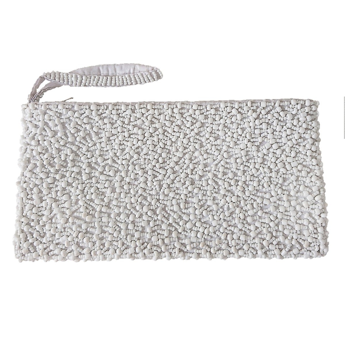 Bolsito Lola blanco con cuentas de vidrio