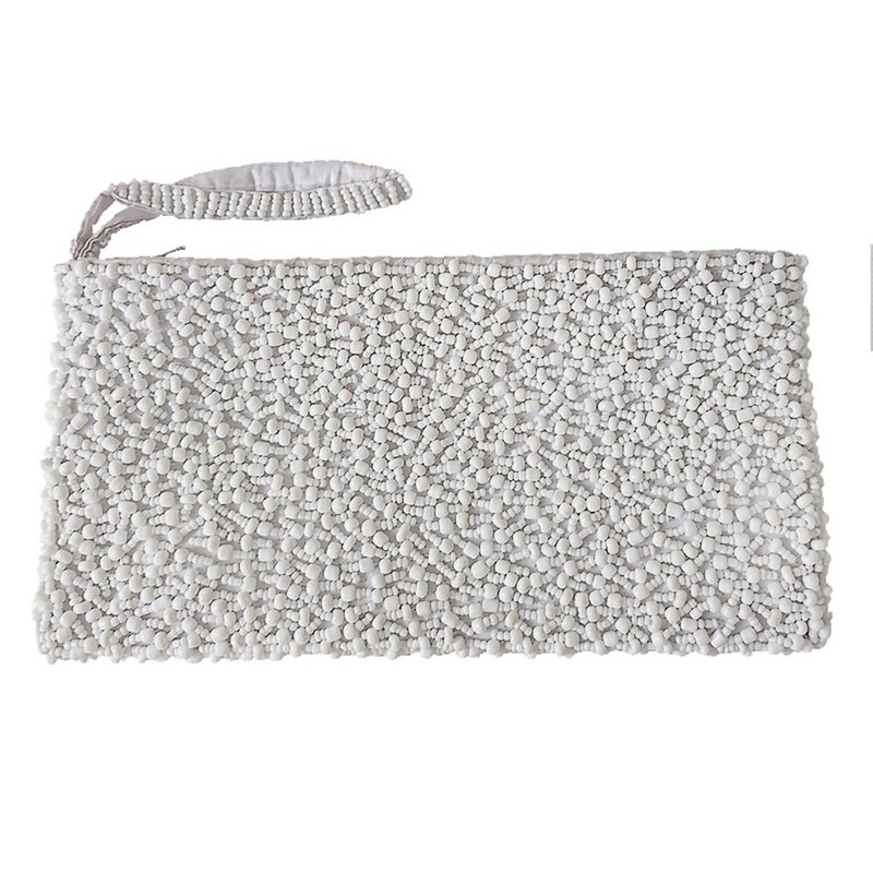 Bolsito Lola blanco con cuentas de vidrio