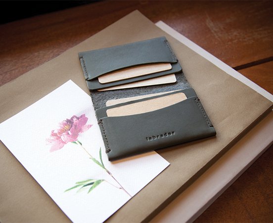 Leather "Navigo" card holder