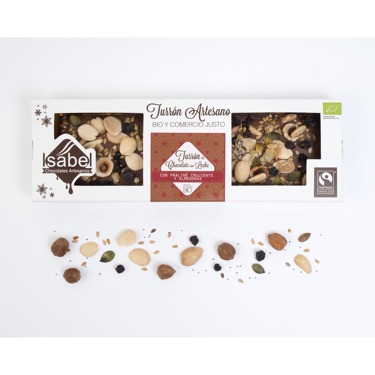 Torrone Artigianale BIO - Pralina Croccante Di Cioccolato Con Noci
