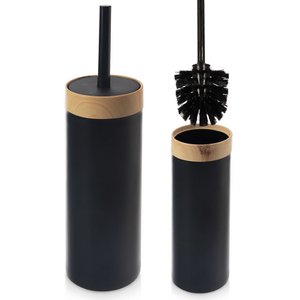 Toilet Brush with Stand Black BLACK