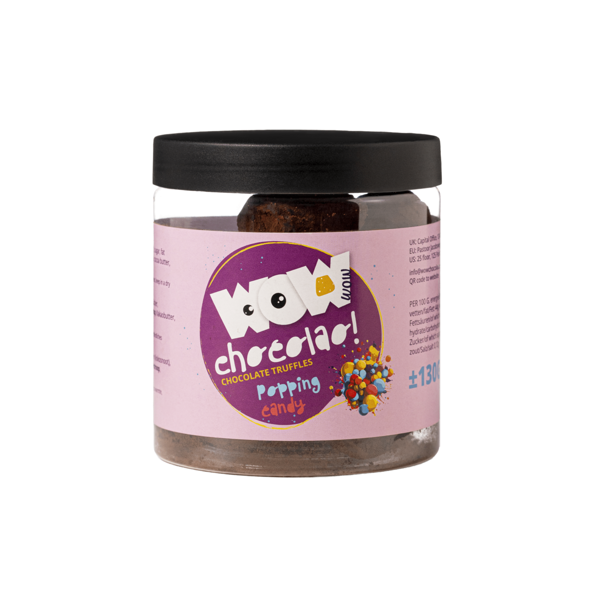 Sommersukker Chokoladetrøfler Gavekrukke 130g | Popping Candy Chokolade