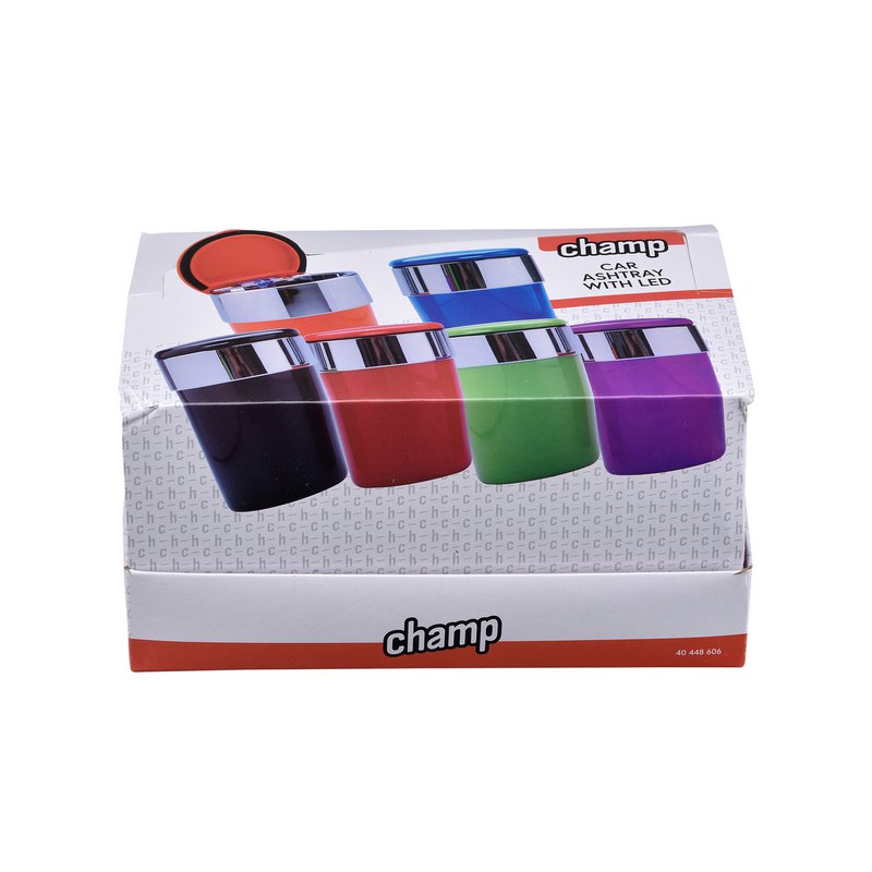 Ashtray with LED, assorted colors, diameter 8 cm