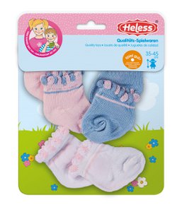 Doll socks, 3 pairs, size. 35-45 cm