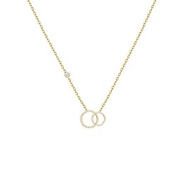 Rhinestone Double Circle Pendel Light Point Halskæde