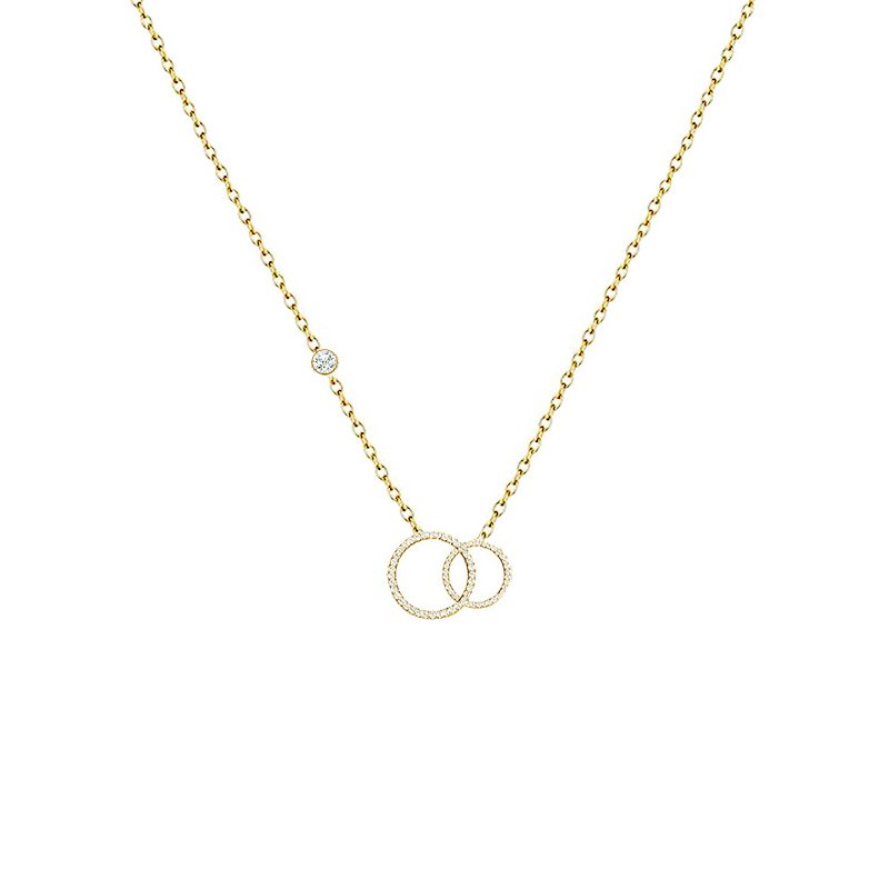 Rhinestone Double Circle Pendel Light Point Halskæde