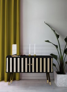 Chest of drawers Au Cafe Golden (black strips)