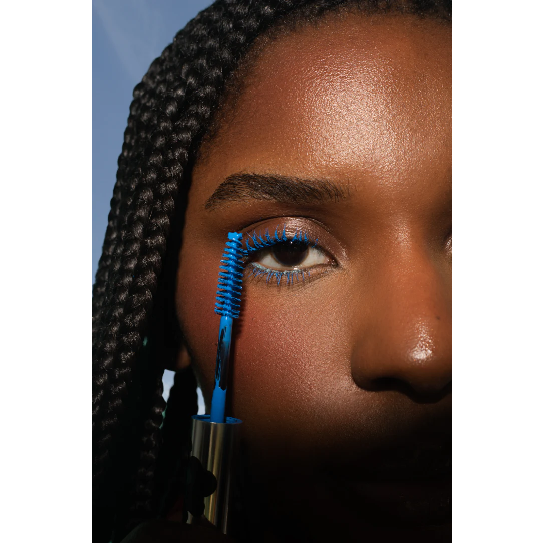 Electric blue mascara