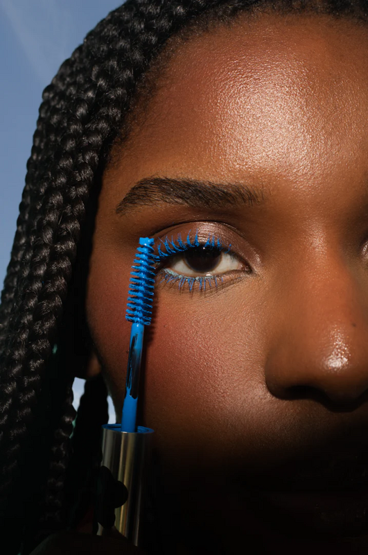 Electric blue mascara
