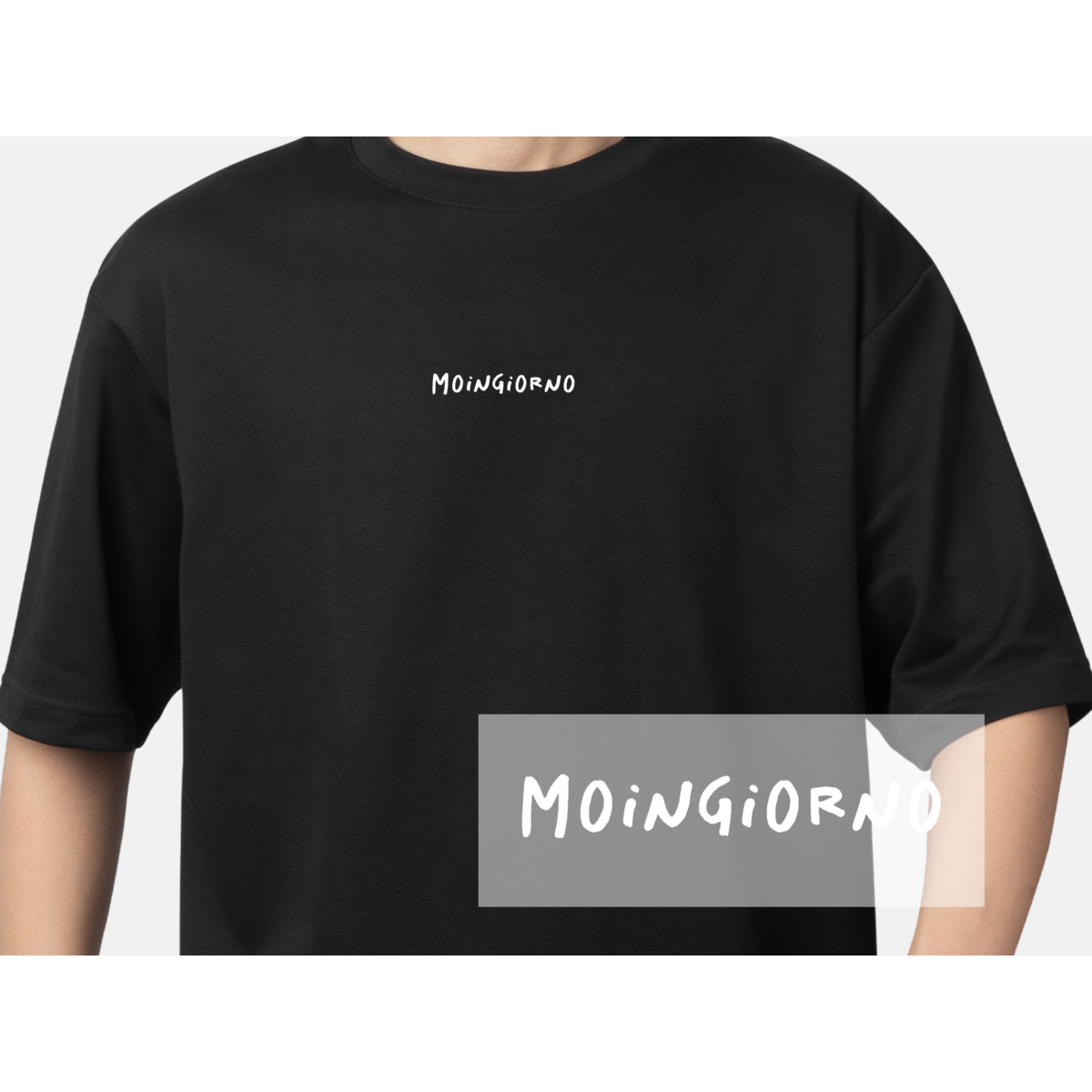 Opstrijktransfer “Moingiorno” – DTF-transfer, zwart/wit