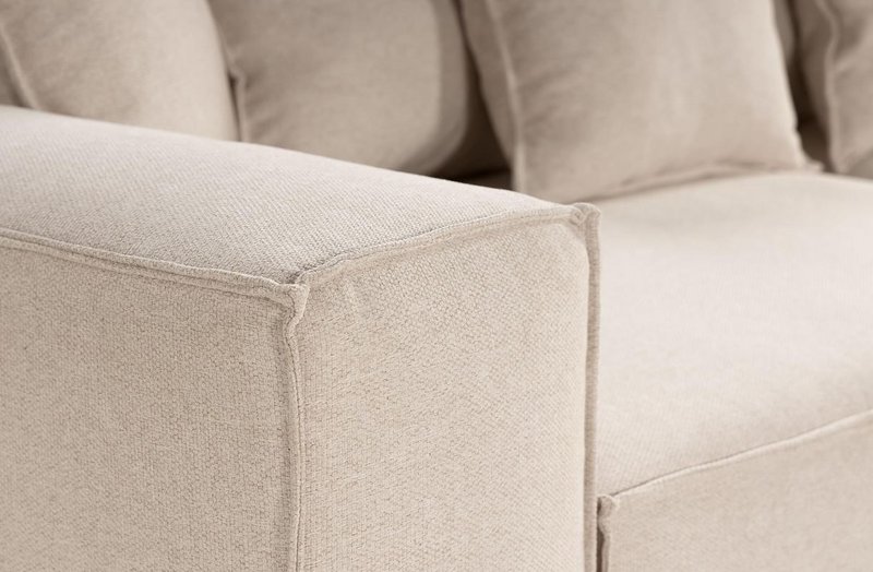 Van Morris 4-seater Sofa, Beige Chenille, removable & washable covers
