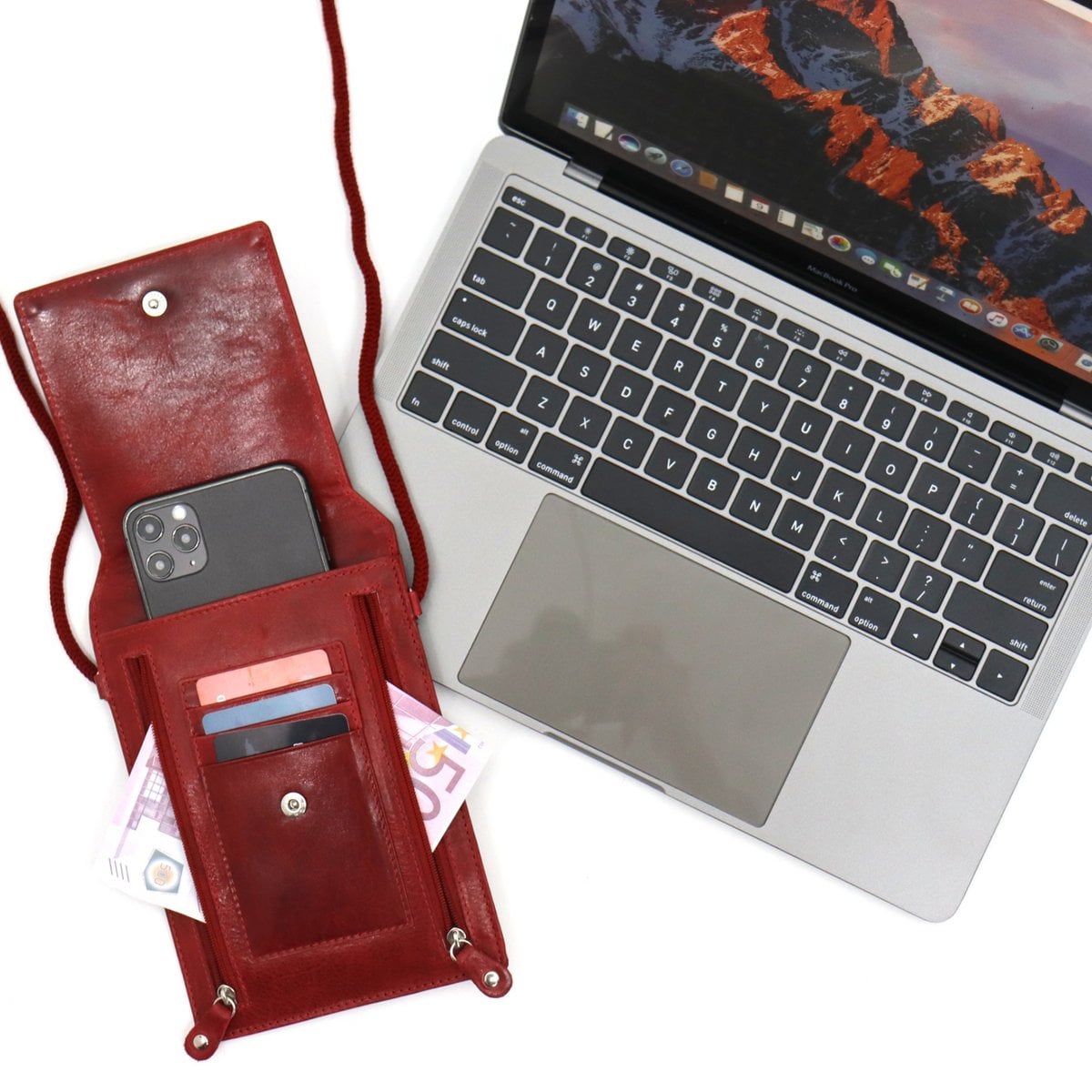 Safekeepers Phone Bag - Belt Bag - Neck Bag - Men's Neck Bag - Women's Neck Bag Tailor Bag Belt Bag Men - RED