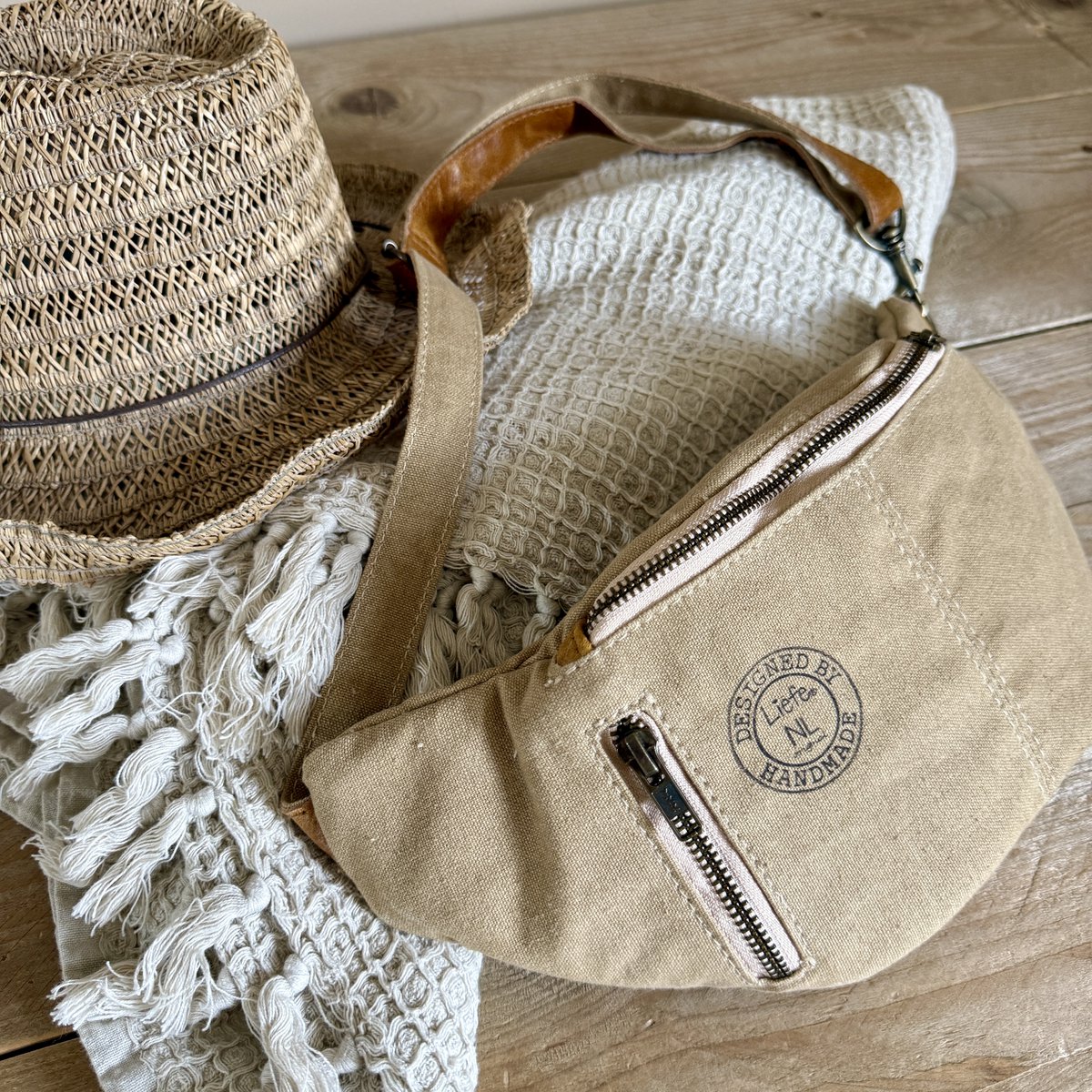 BumBag (khaki cotton) crossbag fannypack NEW