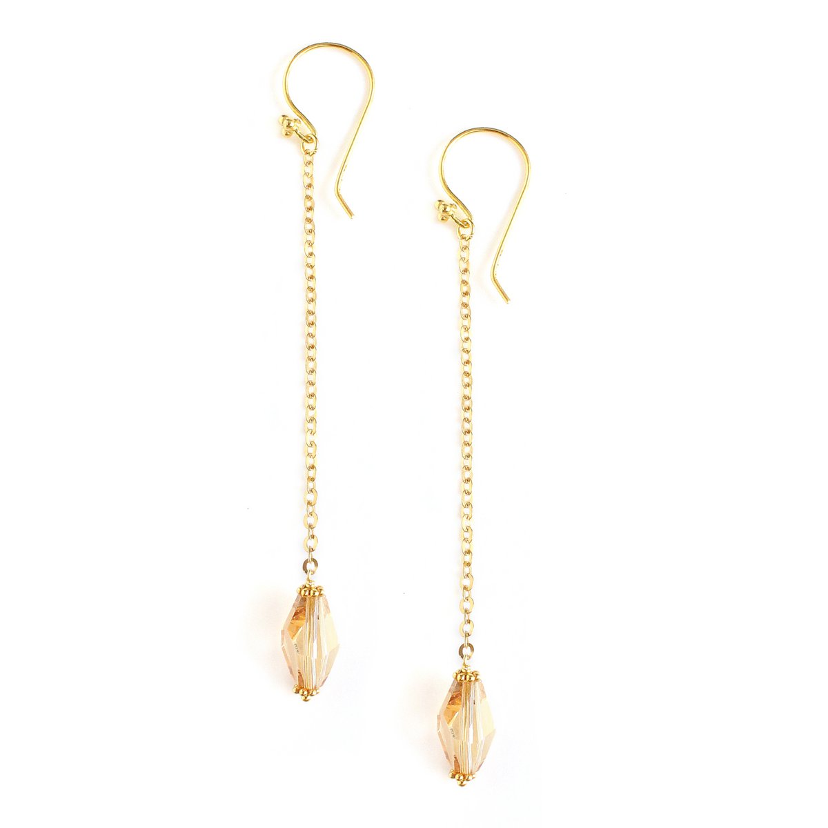 Long-length 18K gold plated  Golden Shadow earrings