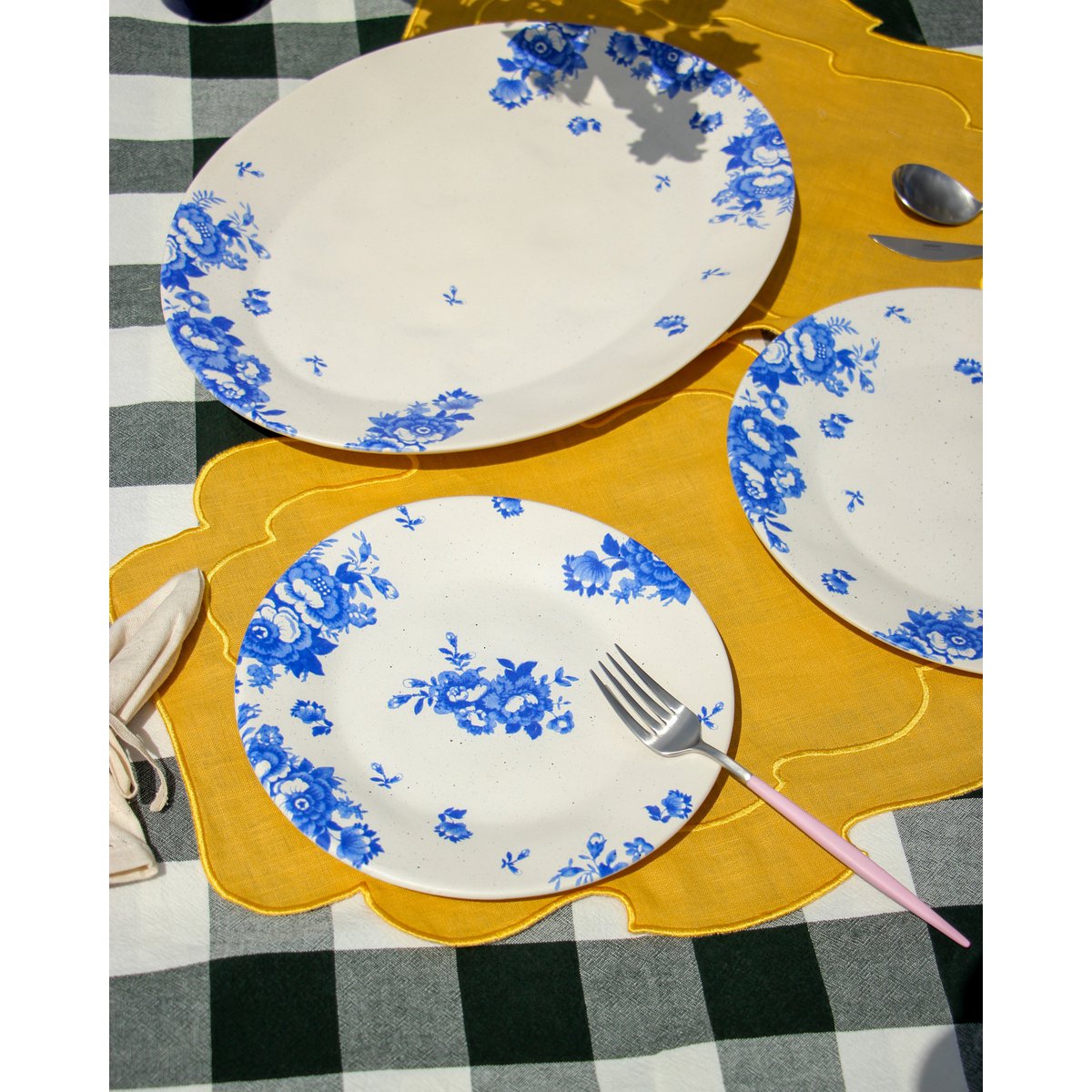 Server fad vintage blomster blå