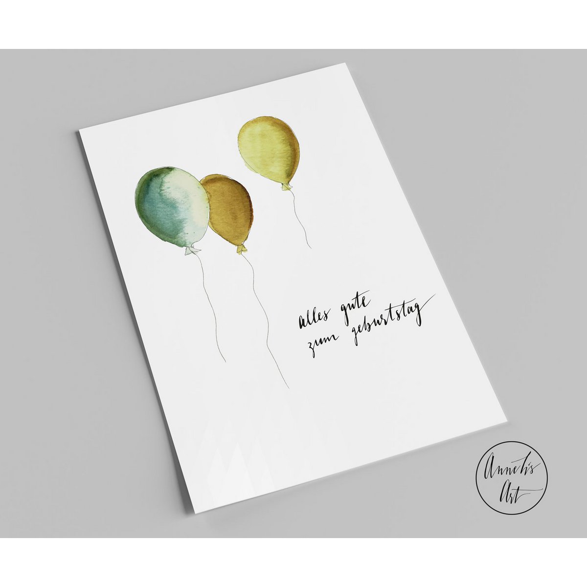Postcard | birthday card | birthday with balloons